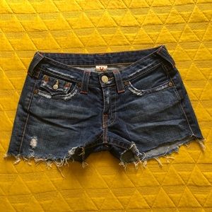 True Religion jean cut off shorts